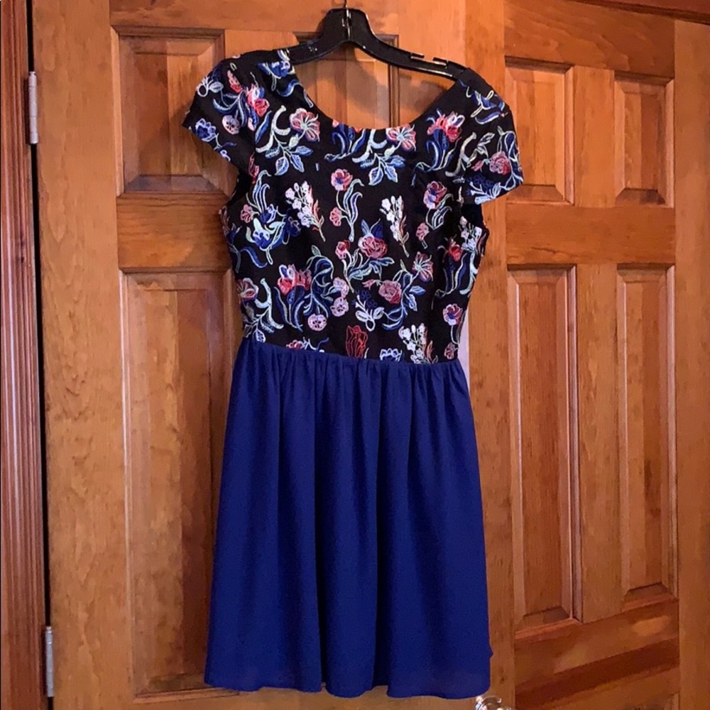 Dress with Pattern Top & Solid Skirt